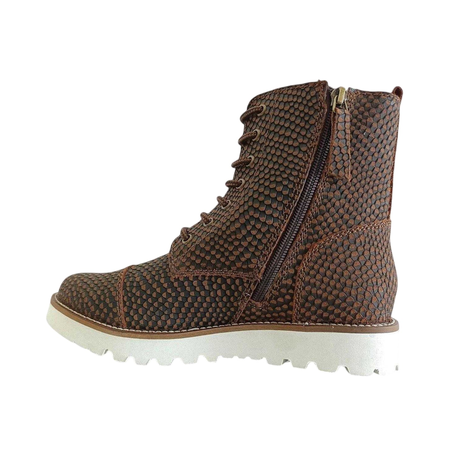 Brown - Side - Firetrap Womens-Ladies Lizzy Leather Side Zip Ankle Boots