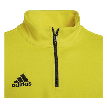 Yellow-Black - Side - Adidas Childrens-Kids Entrada 22 Recycled Polyester Training Top