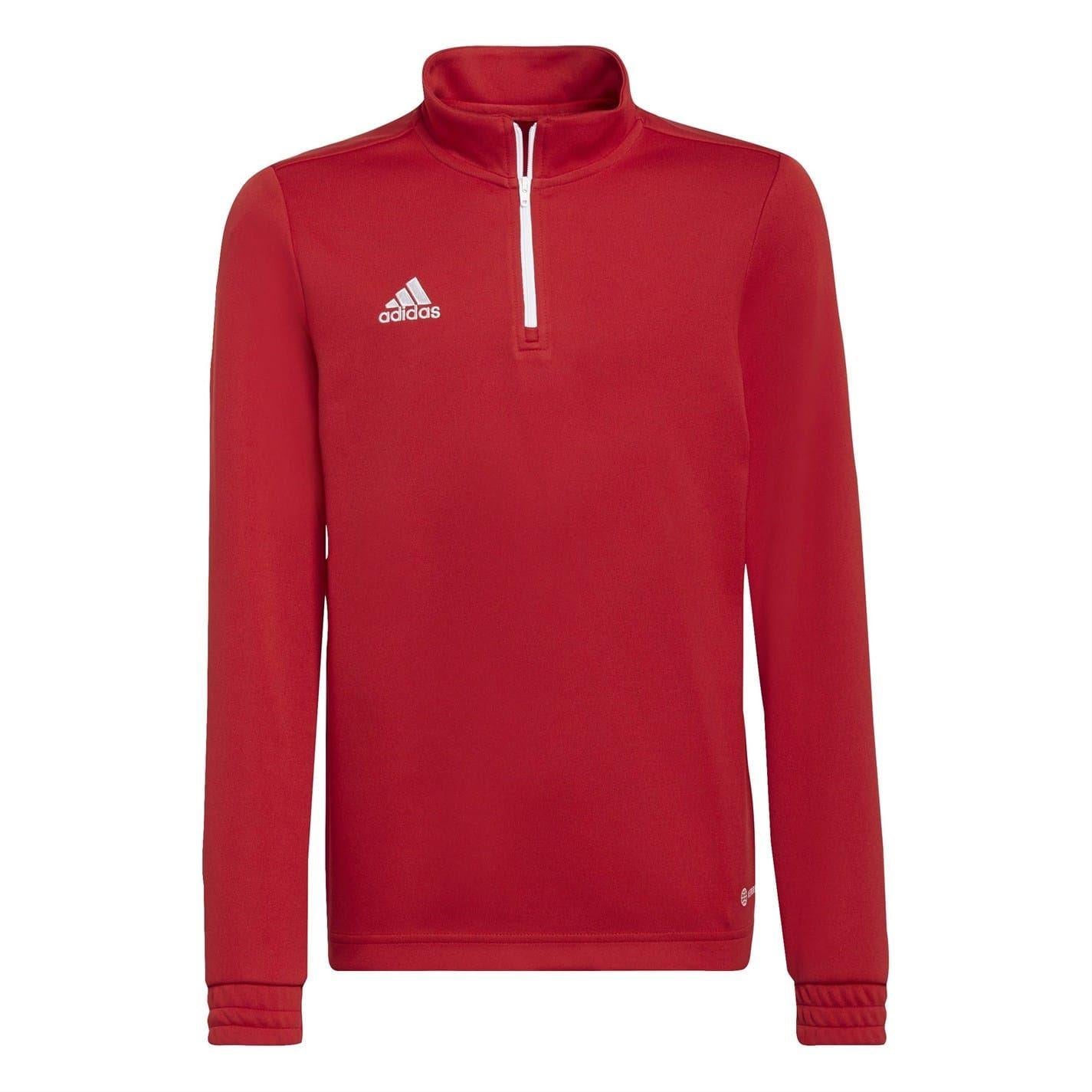 Red Print - Side - Adidas Childrens-Kids Entrada 22 Recycled Polyester Training Top