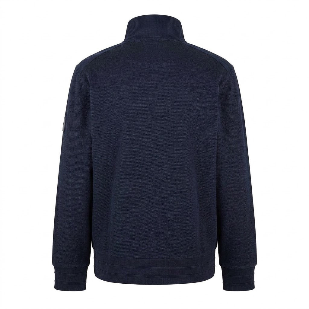 Dark Blue - Back - Boss Mens Sidney Quarter Zip Regular Long-Sleeved Sweatshirt