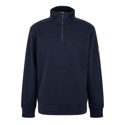 Dark Blue - Front - Boss Mens Sidney Quarter Zip Regular Long-Sleeved Sweatshirt