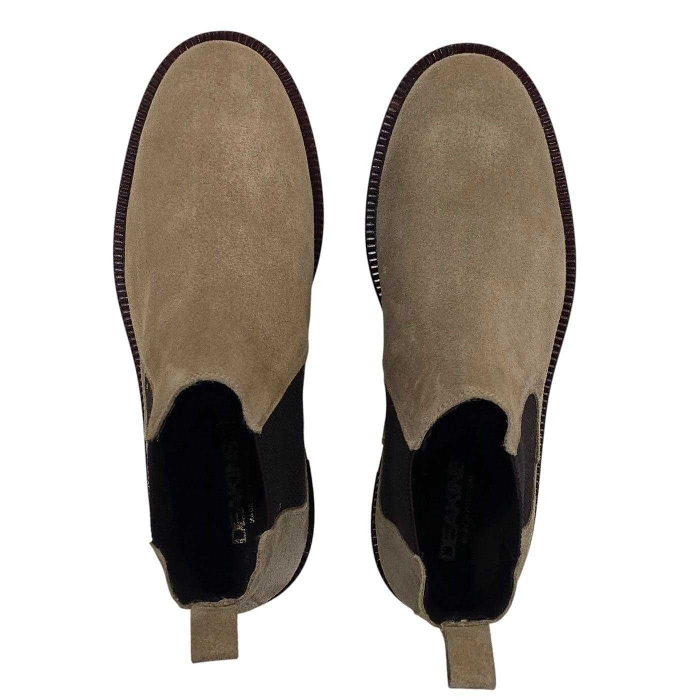 Beige - Pack Shot - Nicholas Deakins Mens Republic Suede Flat Chelsea Boots