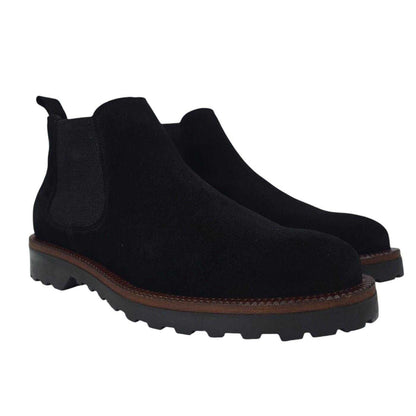 Black - Front - Nicholas Deakins Mens Republic Suede Flat Chelsea Boots