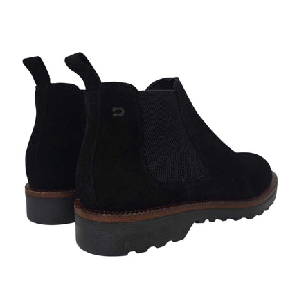 Black - Back - Nicholas Deakins Mens Republic Suede Flat Chelsea Boots