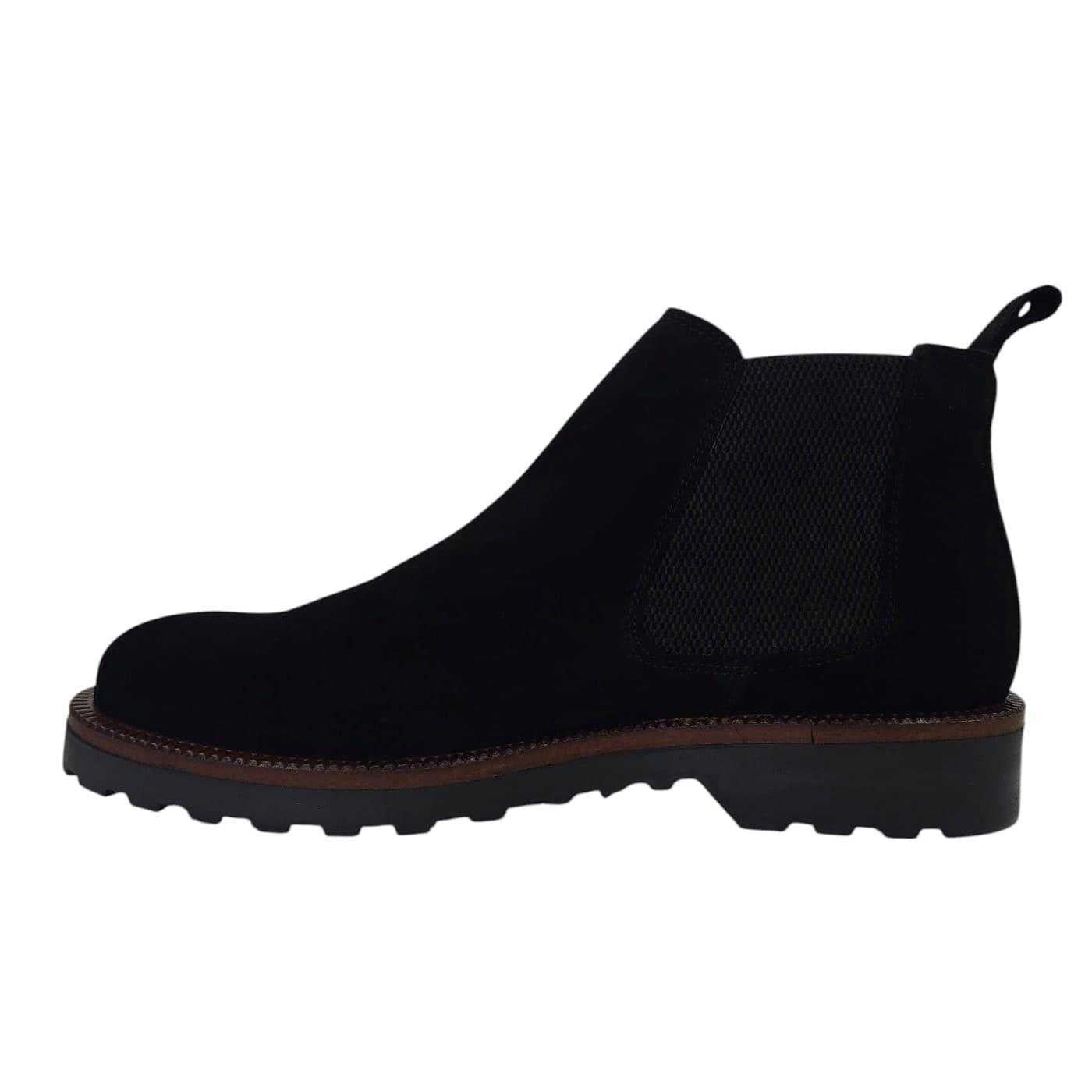 Black - Lifestyle - Nicholas Deakins Mens Republic Suede Flat Chelsea Boots