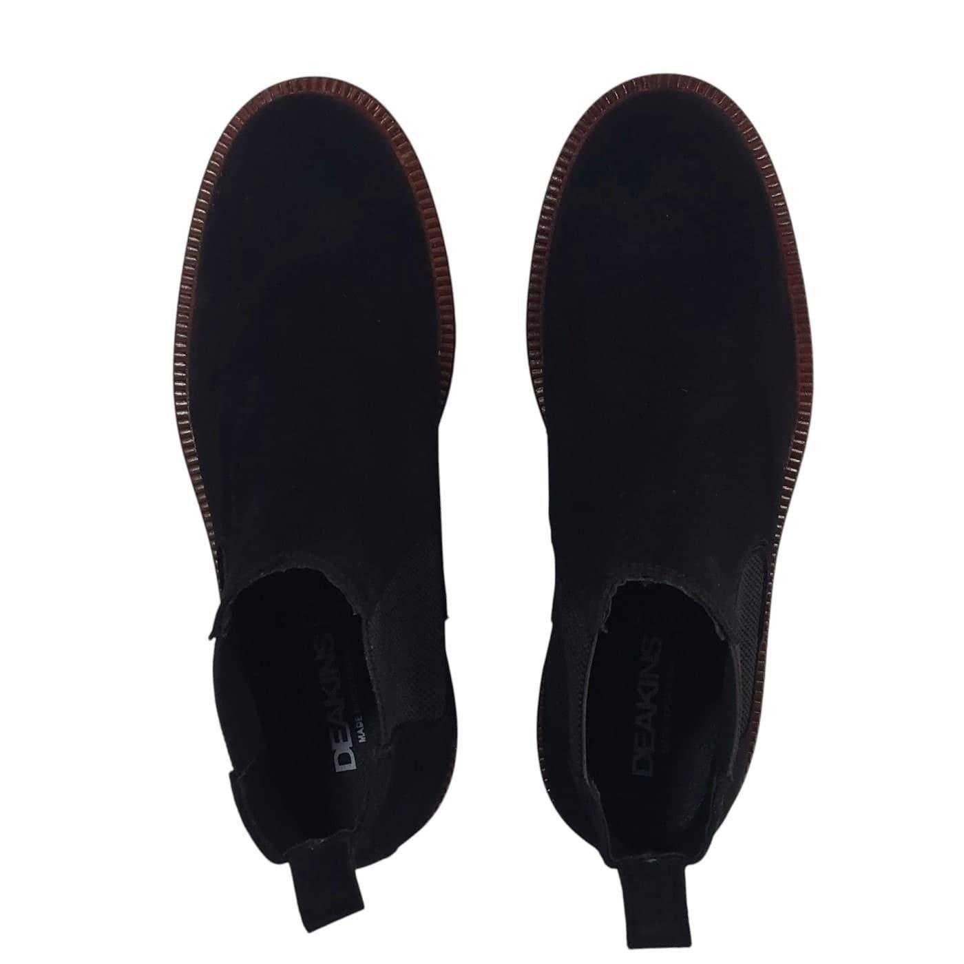 Black - Pack Shot - Nicholas Deakins Mens Republic Suede Flat Chelsea Boots