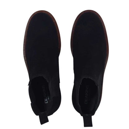 Black - Pack Shot - Nicholas Deakins Mens Republic Suede Flat Chelsea Boots