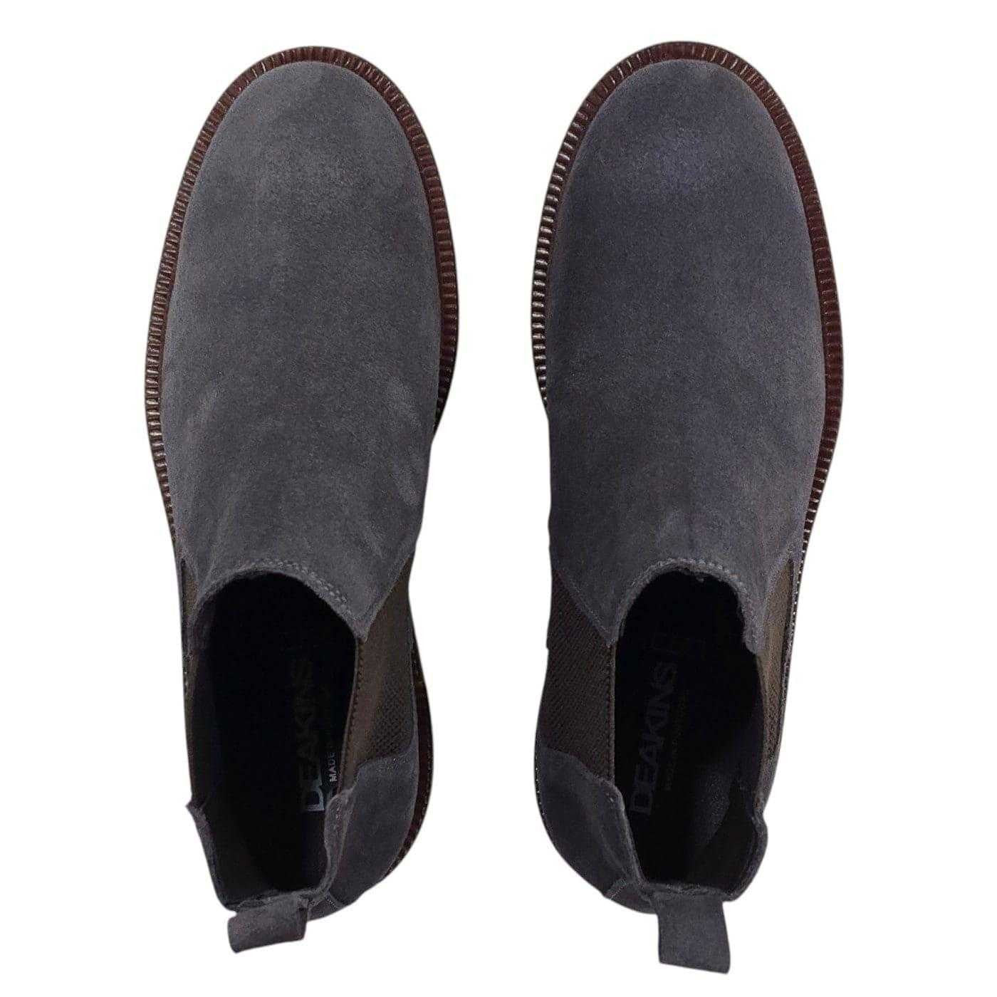Grey - Pack Shot - Nicholas Deakins Mens Republic Suede Flat Chelsea Boots