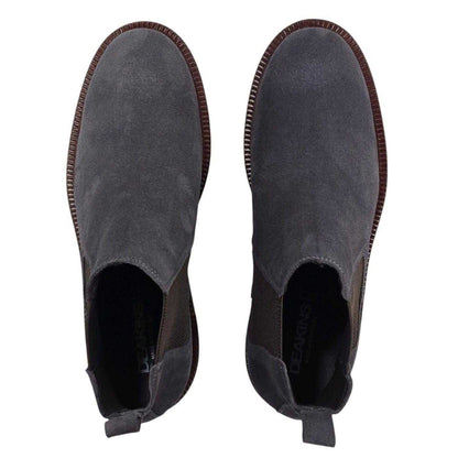 Grey - Pack Shot - Nicholas Deakins Mens Republic Suede Flat Chelsea Boots