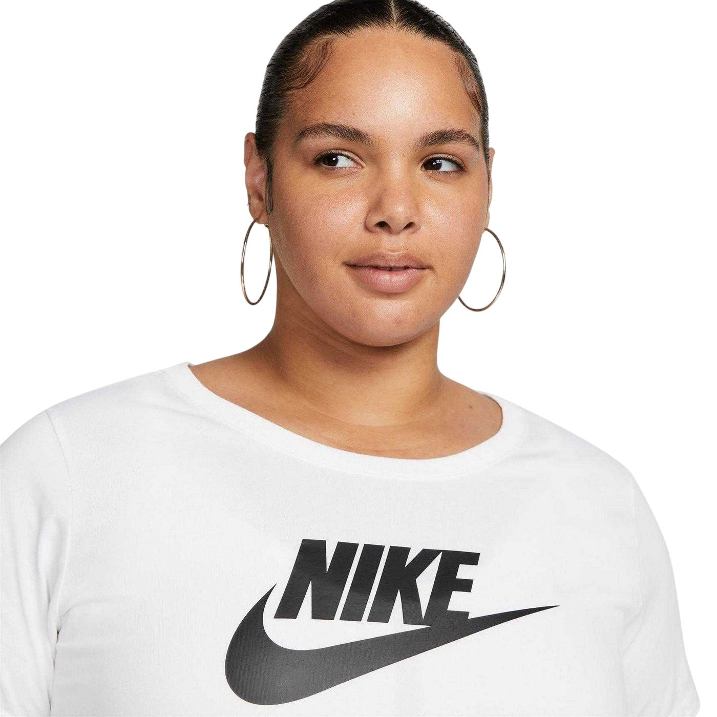 White-Black - Side - Nike Womens-Ladies Essential T-Shirt