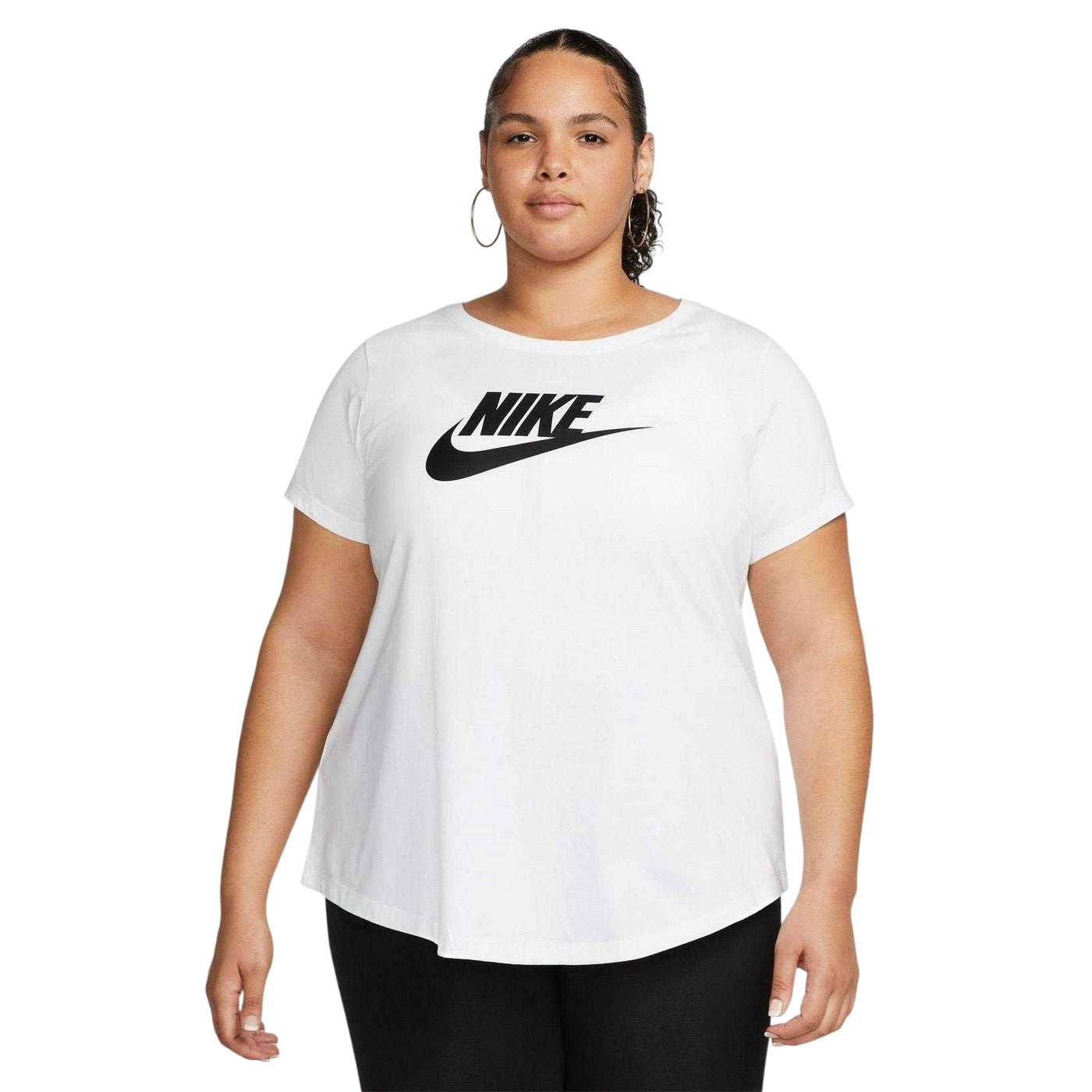 White-Black - Front - Nike Womens-Ladies Essential T-Shirt
