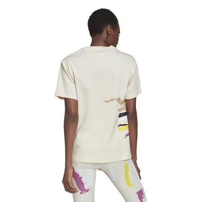 Natural - Back - Adidas Unisex Adult Thebe Magugu Cotton T-Shirt
