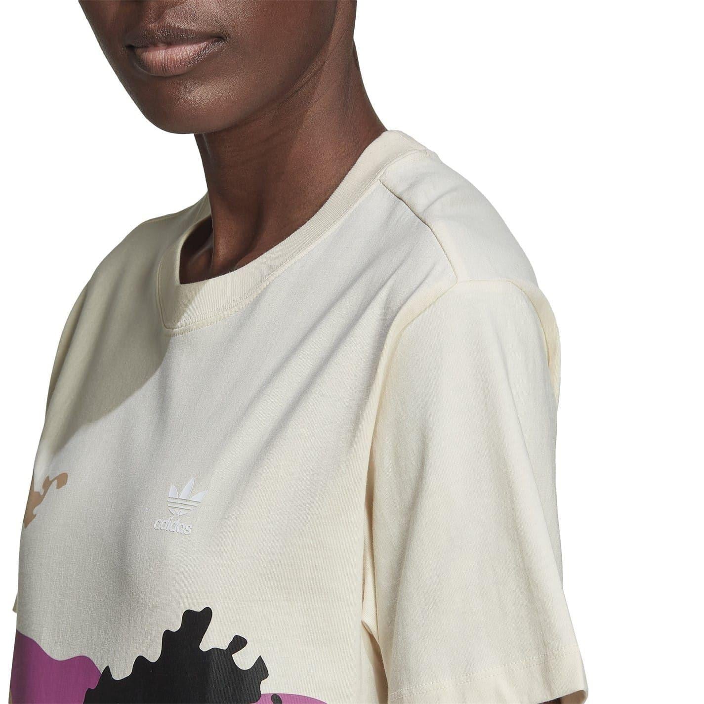 Natural - Side - Adidas Unisex Adult Thebe Magugu Cotton T-Shirt