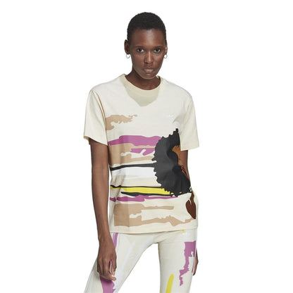 Natural - Pack Shot - Adidas Unisex Adult Thebe Magugu Cotton T-Shirt
