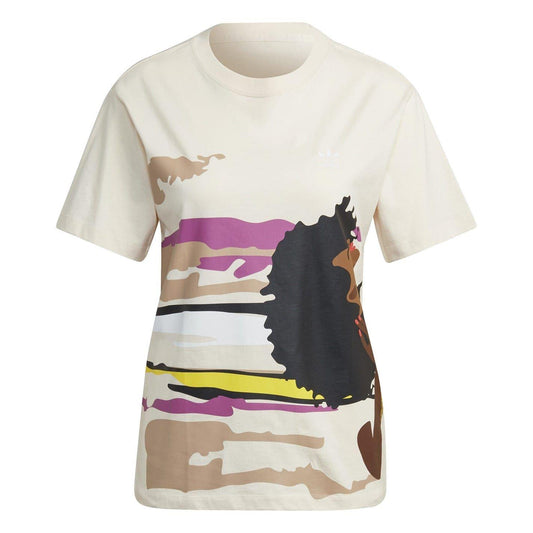 Natural - Front - Adidas Unisex Adult Thebe Magugu Cotton T-Shirt