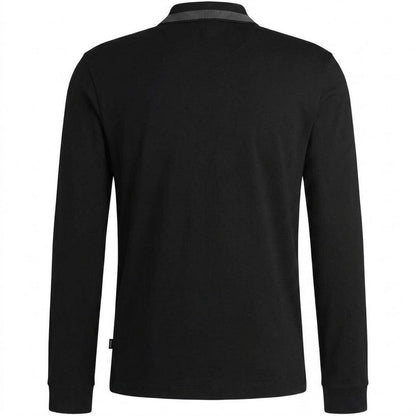 Black - Back - Boss Mens Regular Long-Sleeved Polo Shirt