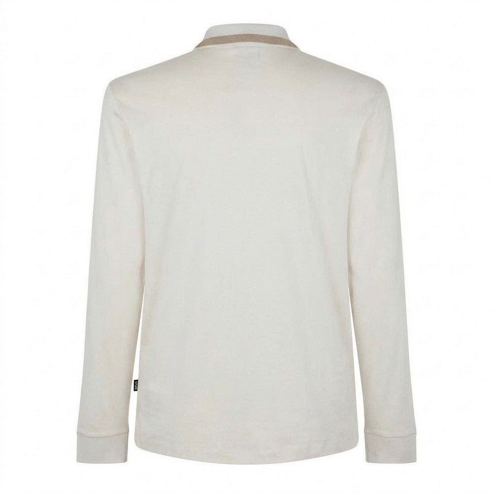 White - Back - Boss Mens Regular Long-Sleeved Polo Shirt