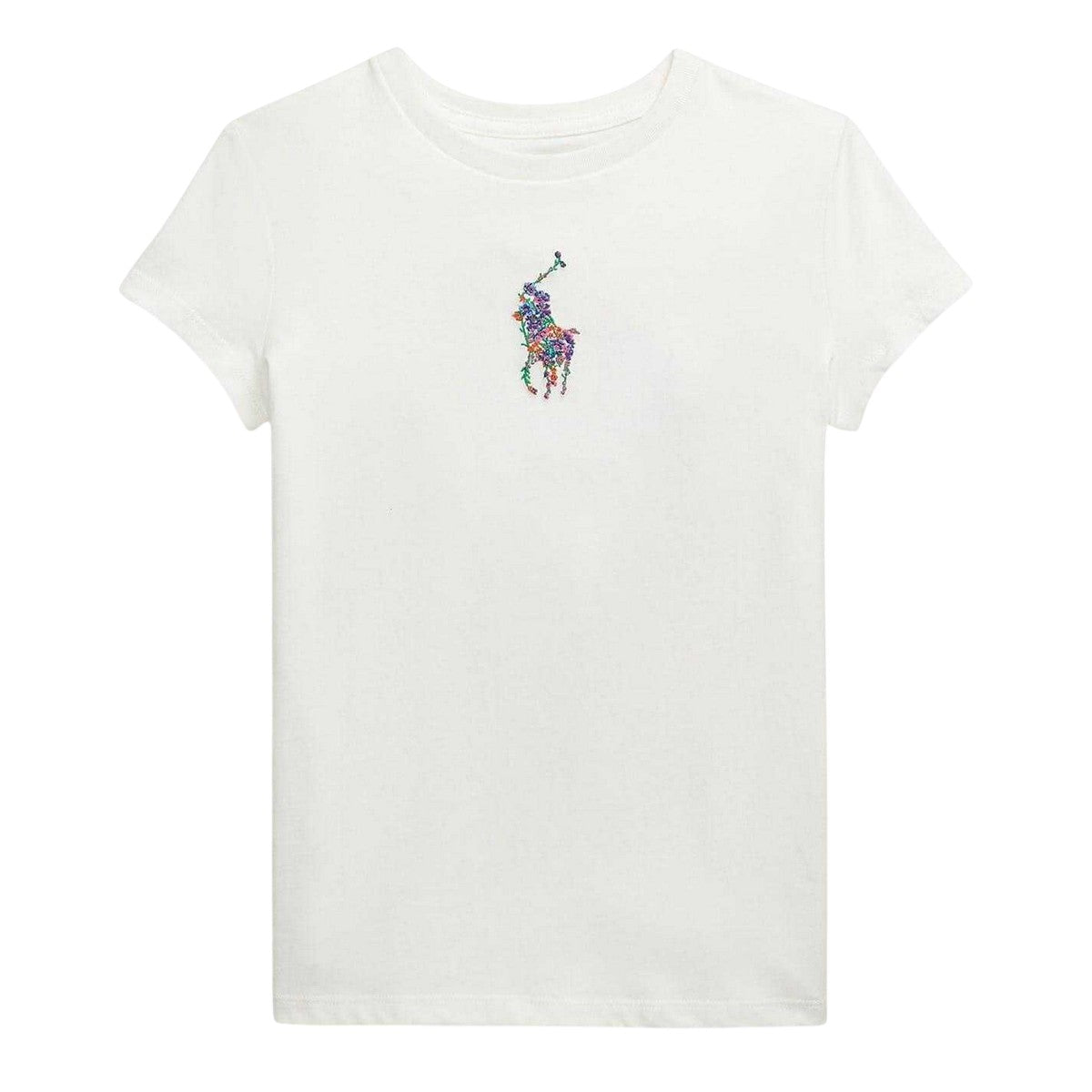 White - Front - Ralph Lauren Childrens-Kids Summer Floral Regular T-Shirt