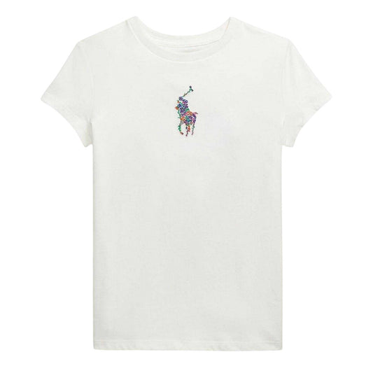 White - Front - Ralph Lauren Childrens-Kids Summer Floral Regular T-Shirt
