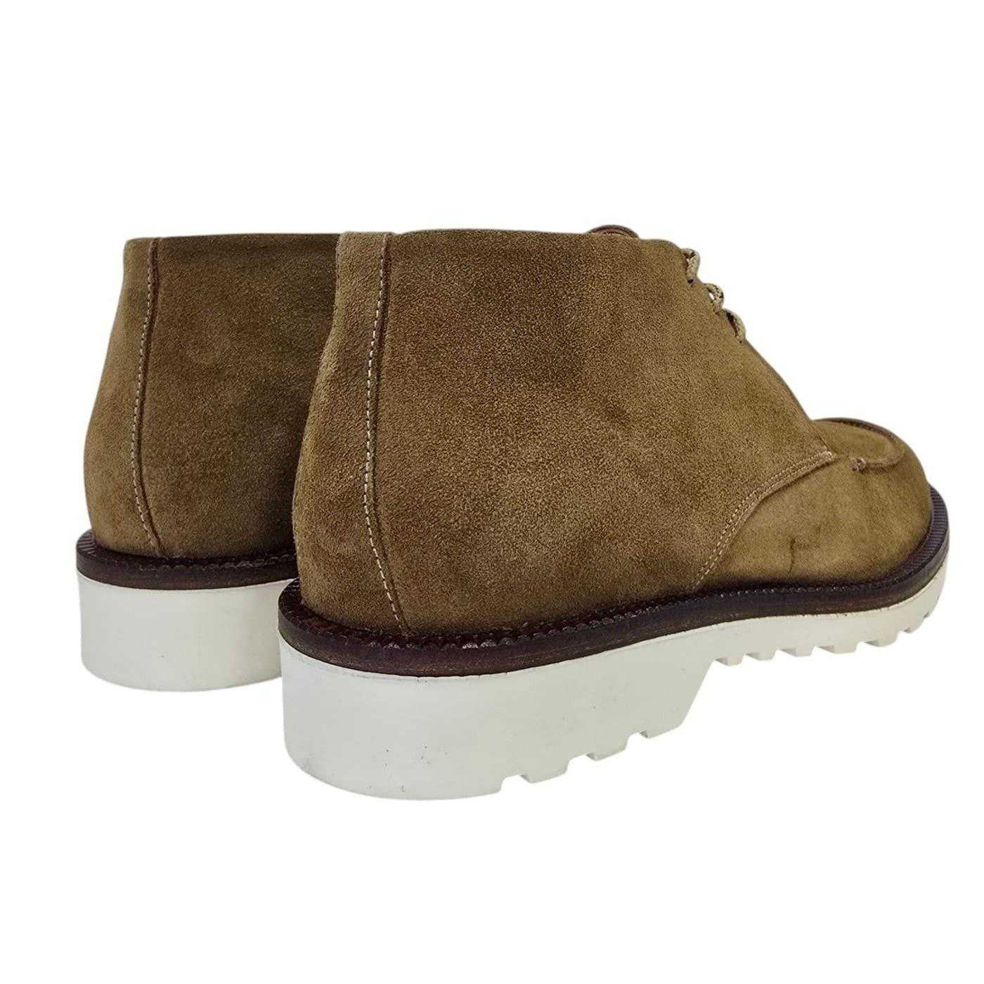 Tan - Back - Nicholas Deakins Mens Benjamim Suede Moc Toe Chukka Boots