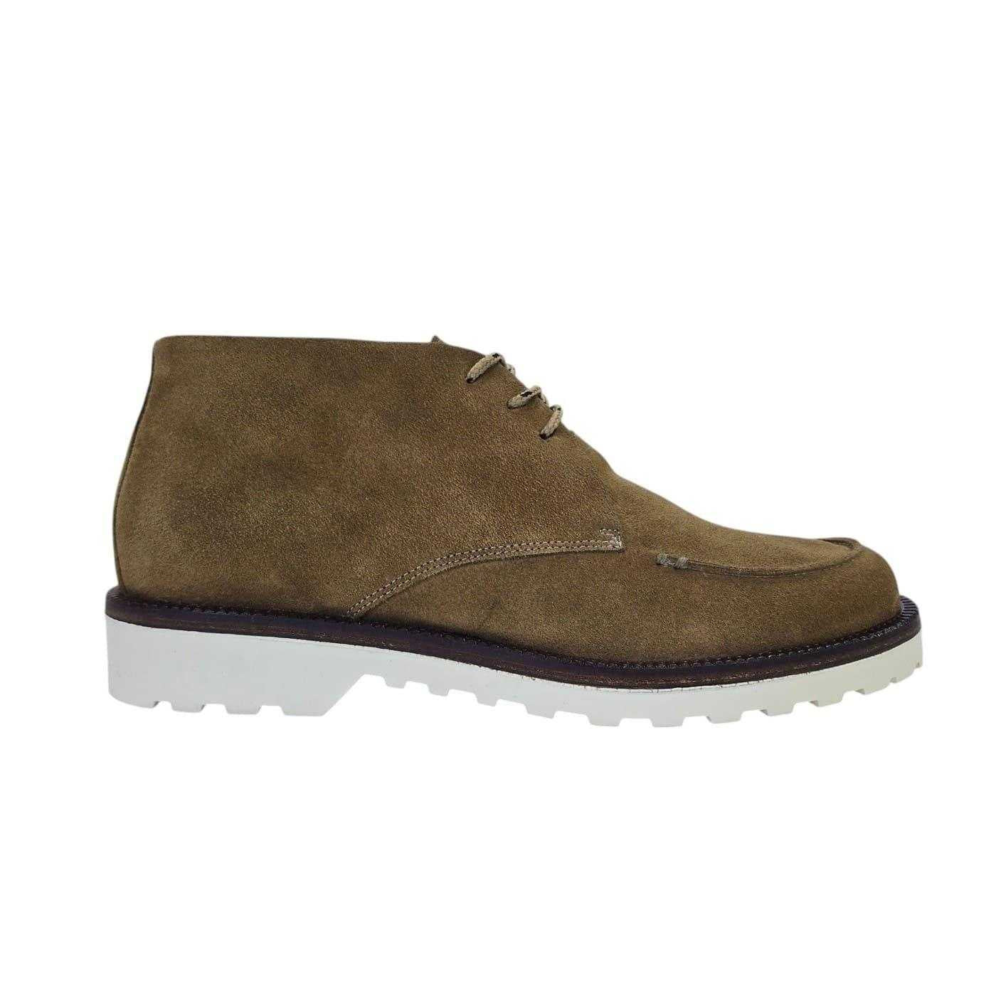 Tan - Side - Nicholas Deakins Mens Benjamim Suede Moc Toe Chukka Boots