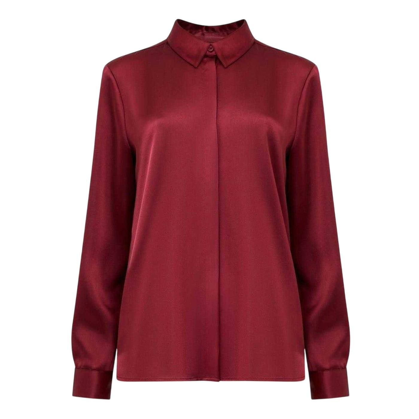 Red - Front - French Connection Womens-Ladies Irina Satin Long-Sleeved Shirt