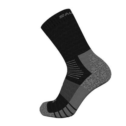 Black-Grey - Front - Salomon Unisex Adult Merin Crew Socks (Pack of 2)