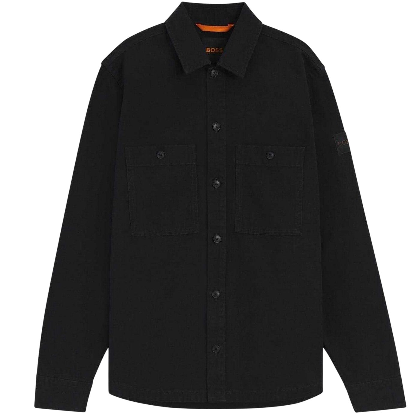 Black - Front - Boss Mens Locky Oversized Overshirt