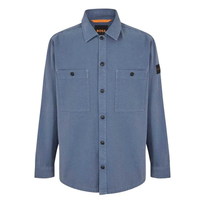 Blue - Front - Boss Mens Locky Oversized Overshirt