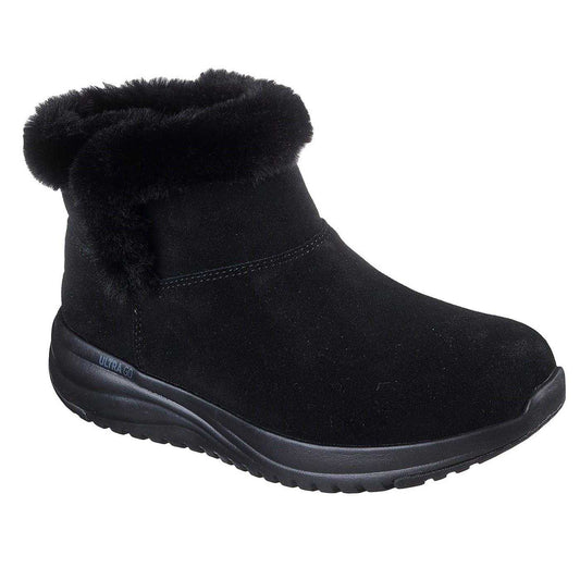 Black - Front - Skechers Womens-Ladies On The GO Stellar Suede Faux Fur Lined Ankle Boots
