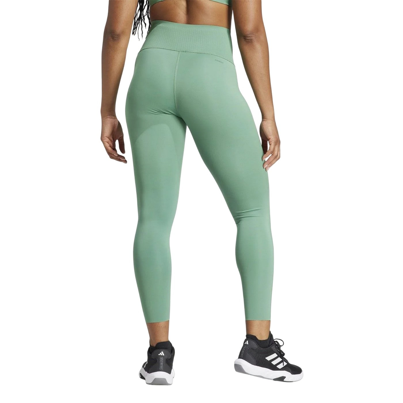 Green - Back - Adidas Womens-Ladies 7-8 Leggings