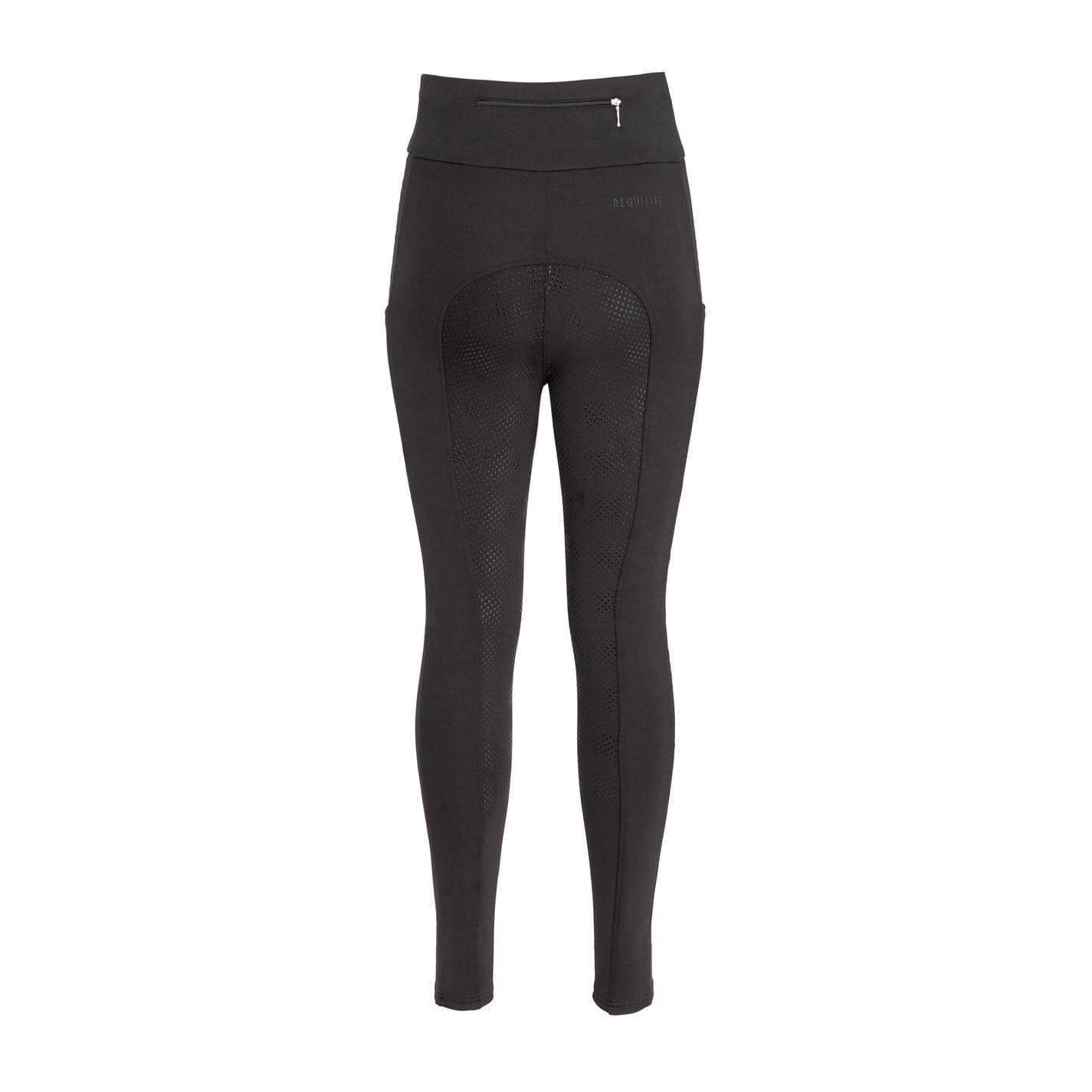 Black - Back - Requisite Womens-Ladies Lightweight Horse Riding Tights