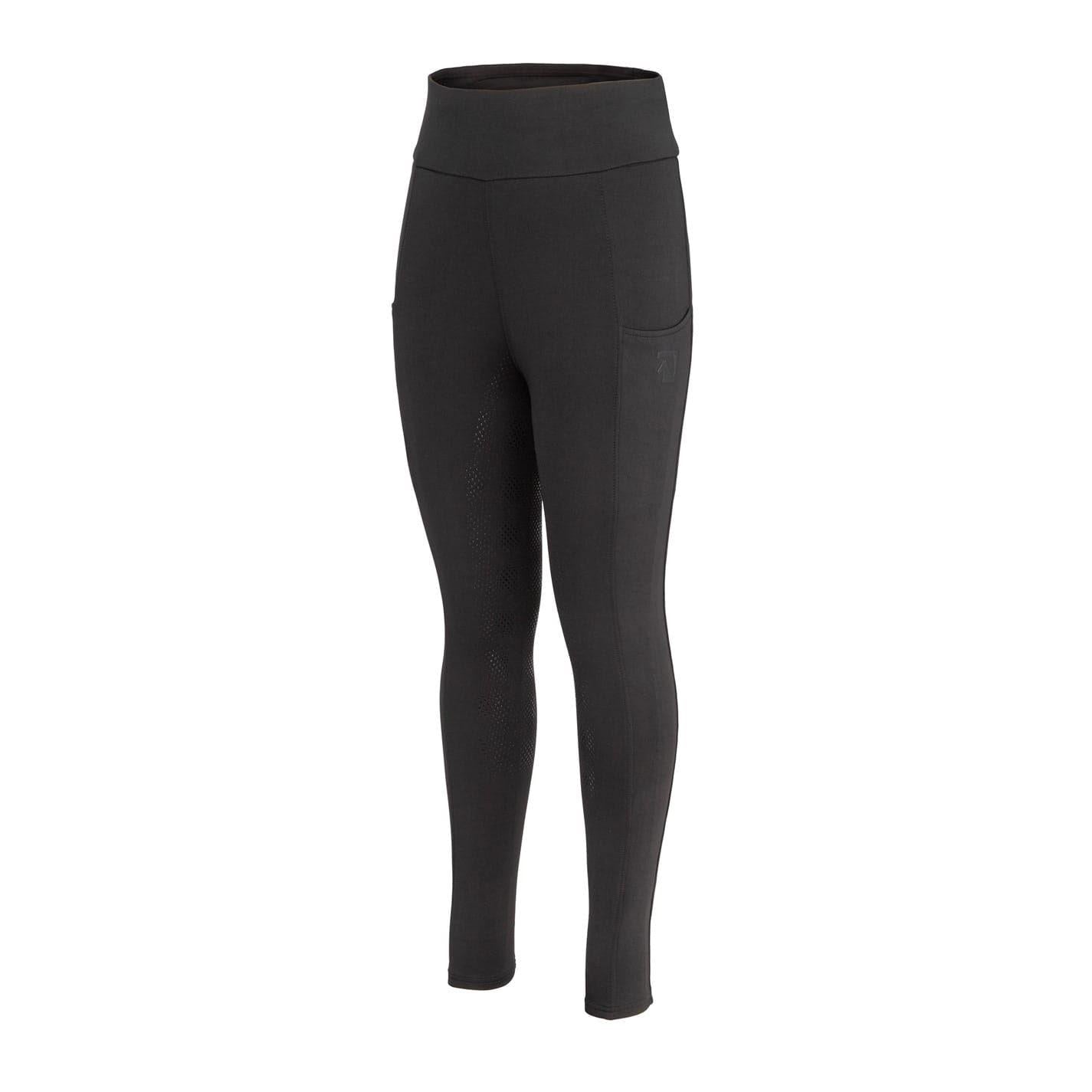 Black - Side - Requisite Womens-Ladies Lightweight Horse Riding Tights