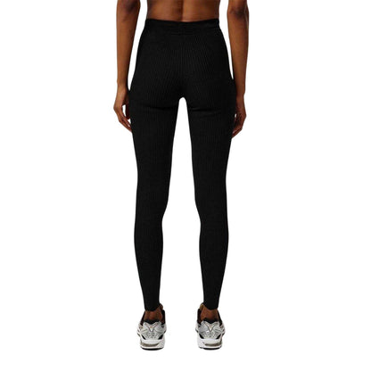 Black - Back - Essentials Womens-Ladies Ribbed Leggings