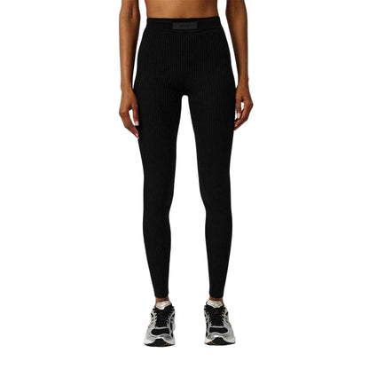 Black - Lifestyle - Essentials Womens-Ladies Ribbed Leggings