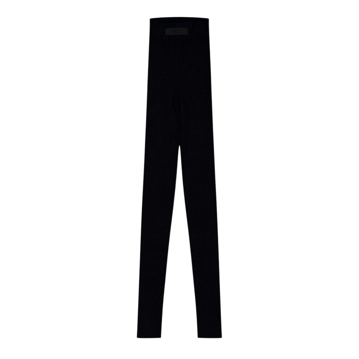 Black - Front - Essentials Womens-Ladies Ribbed Leggings