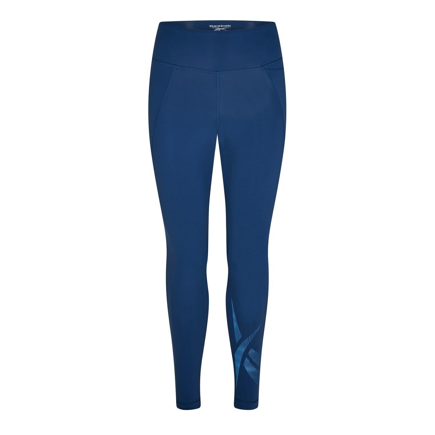 Blue - Front - Reebok Womens-Ladies Fitness Slim Leggings