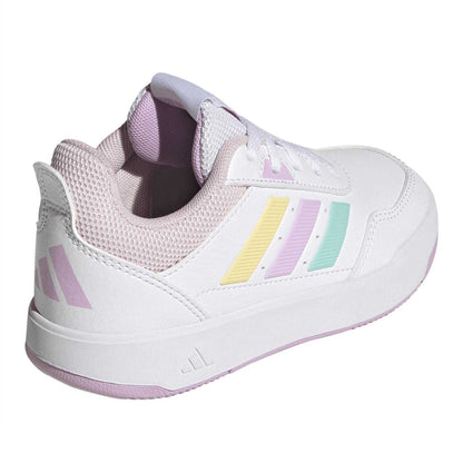 White-Lilac-Aqua - Back - Adidas Childrens-Kids Tensaur Sport 2.0 Stripes Trainers