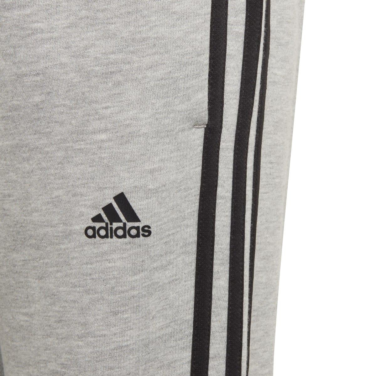 Grey Heather - Lifestyle - Adidas Childrens-Kids Essentials 3 Stripes Jogging Bottoms