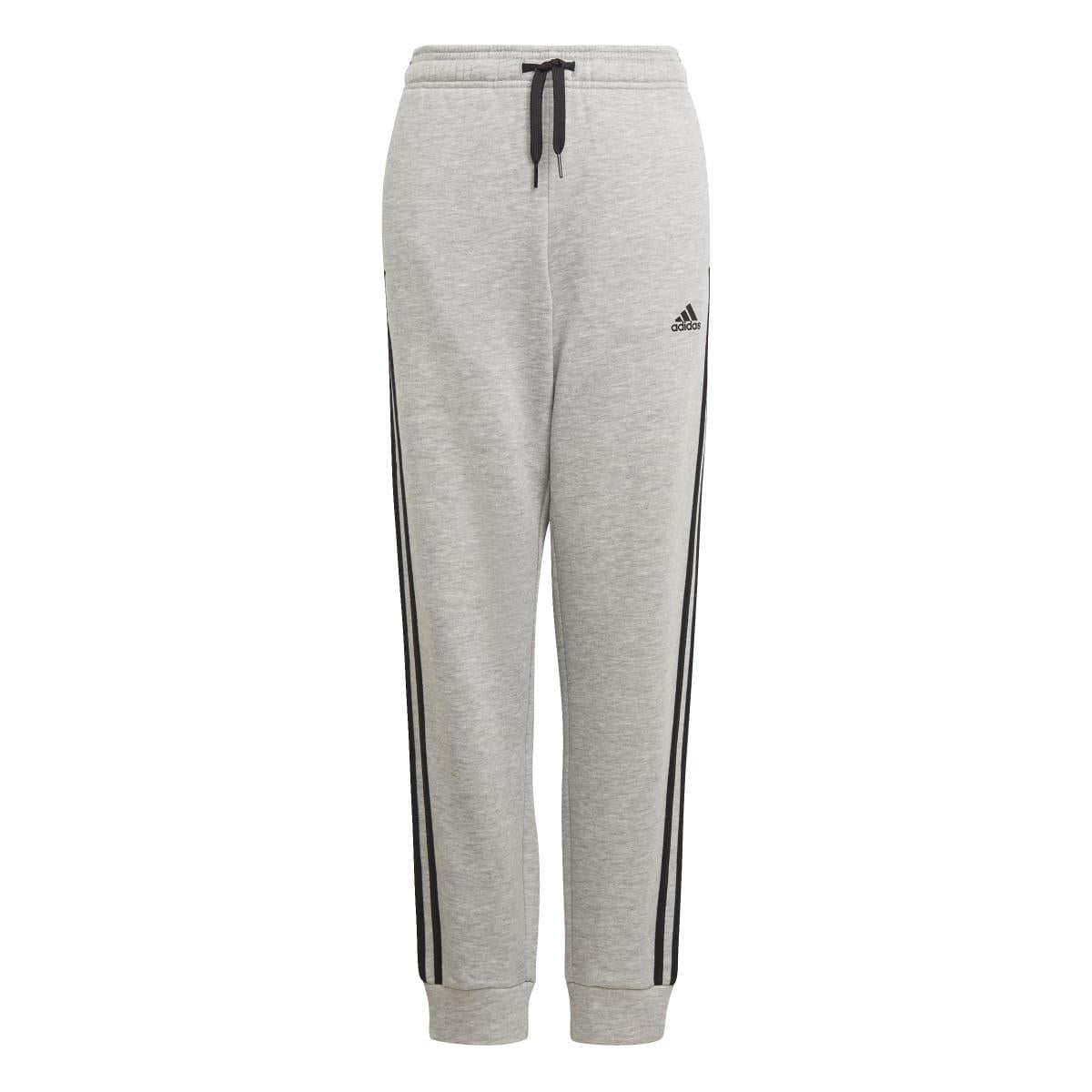 Grey Heather - Front - Adidas Childrens-Kids Essentials 3 Stripes Jogging Bottoms