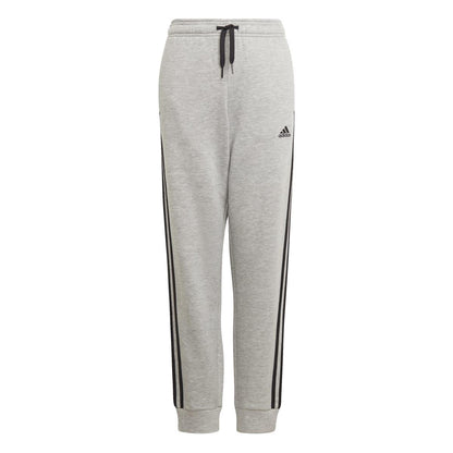 Grey Heather - Front - Adidas Childrens-Kids Essentials 3 Stripes Jogging Bottoms