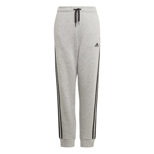 Grey Heather - Front - Adidas Childrens-Kids Essentials 3 Stripes Jogging Bottoms