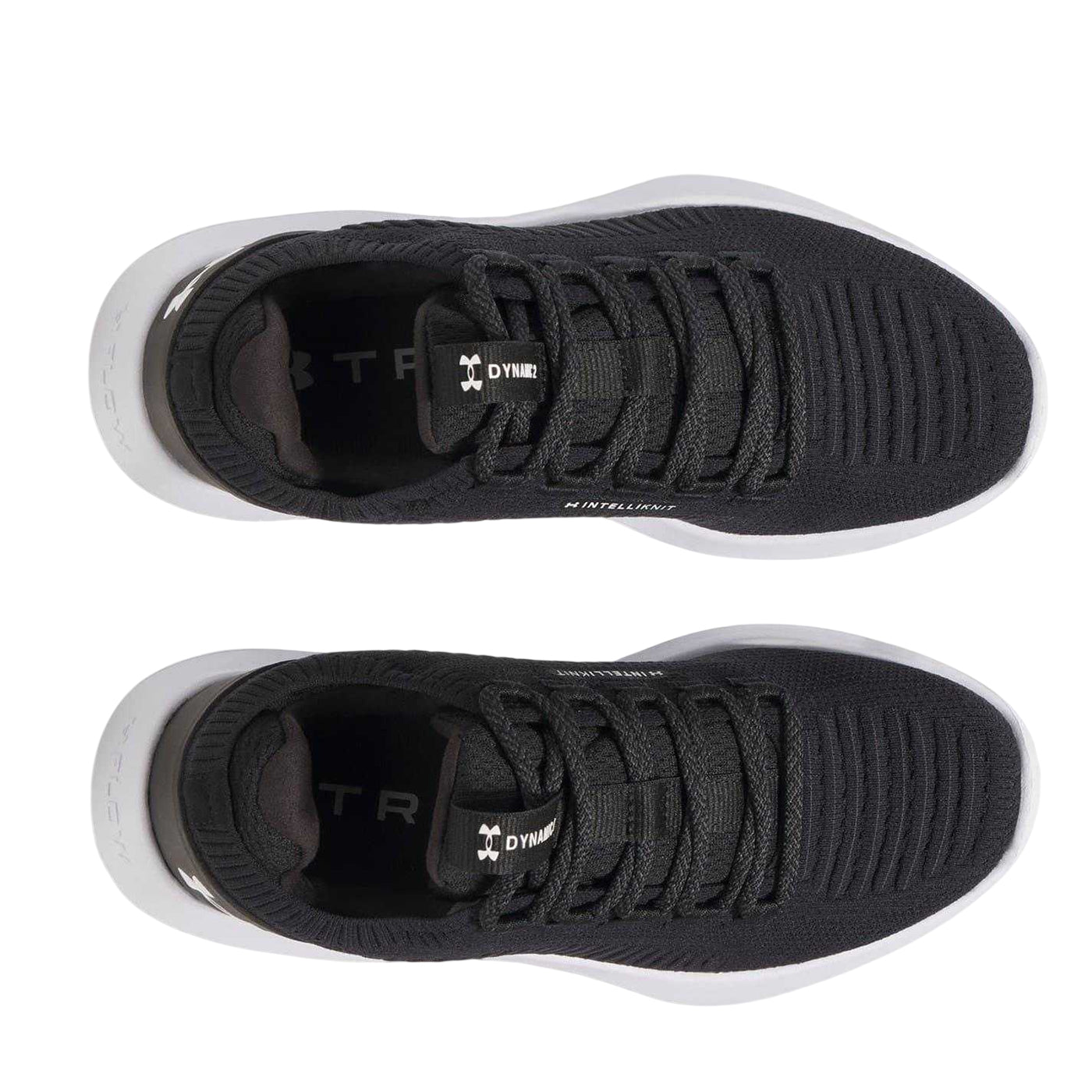 Black-White - Pack Shot - Under Armour Womens-Ladies IntelliKnit Shoes