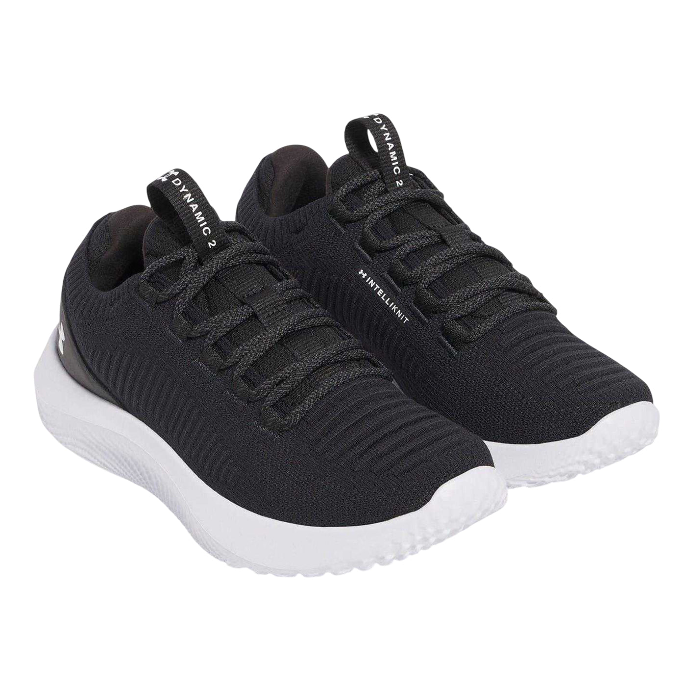 Black-White - Front - Under Armour Womens-Ladies IntelliKnit Shoes