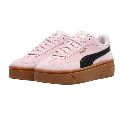 Pink-Navy-Gum - Side - Puma Womens-Ladies Club Era II Suede Platform Trainers