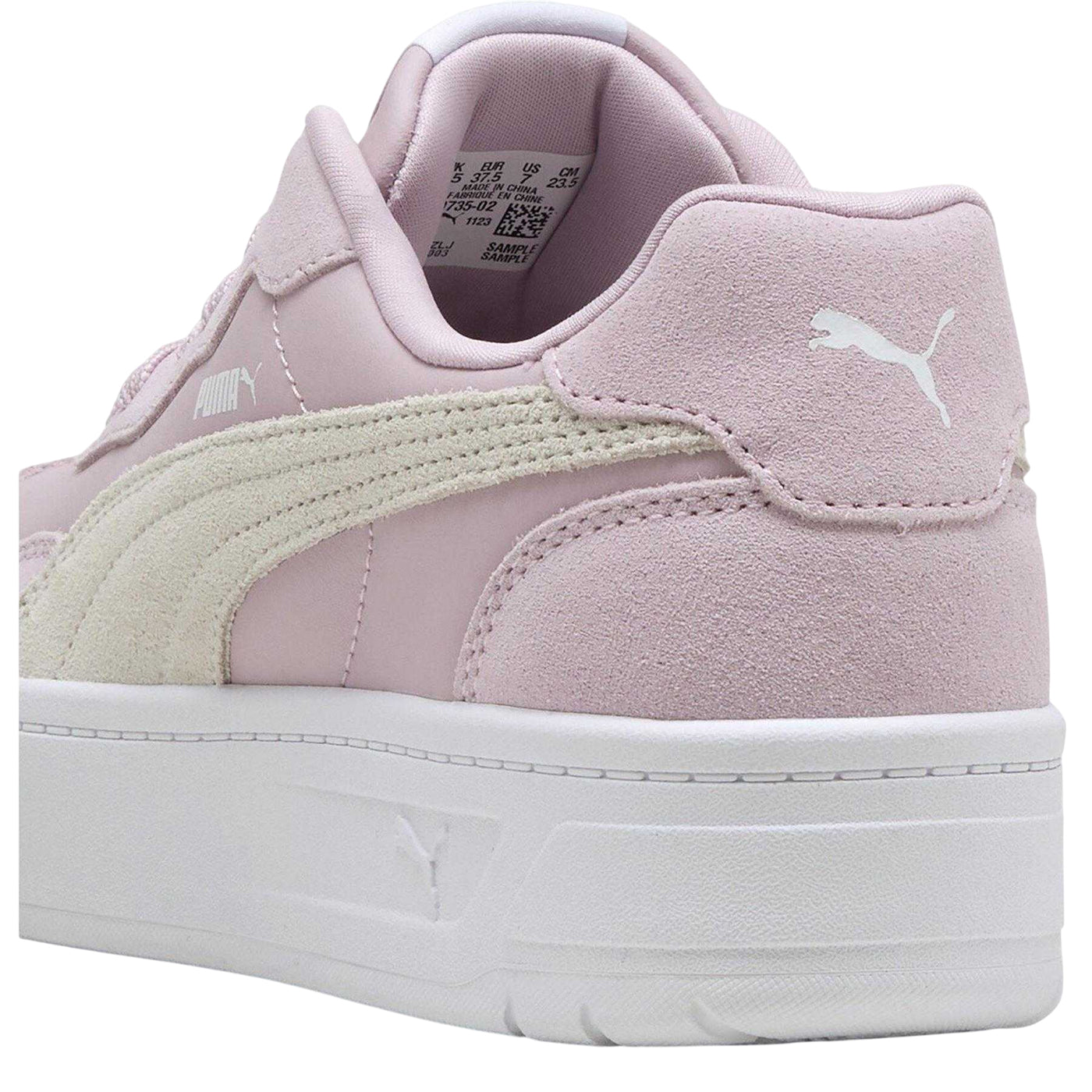 Rose-White - Lifestyle - Puma Womens-Ladies Court Lally Skye Leather Platform Trainers