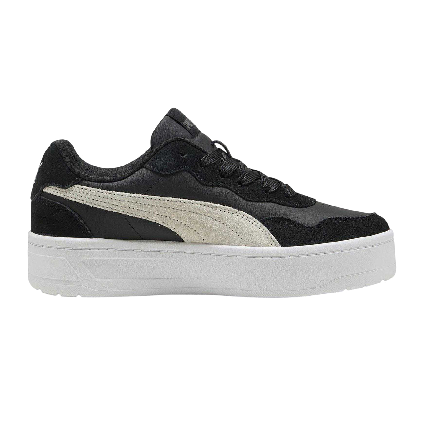 Surf-Quarry Grey - Front - Puma Womens-Ladies Court Lally Skye Leather Platform Trainers