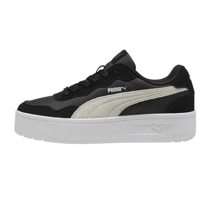 Surf-Quarry Grey - Back - Puma Womens-Ladies Court Lally Skye Leather Platform Trainers