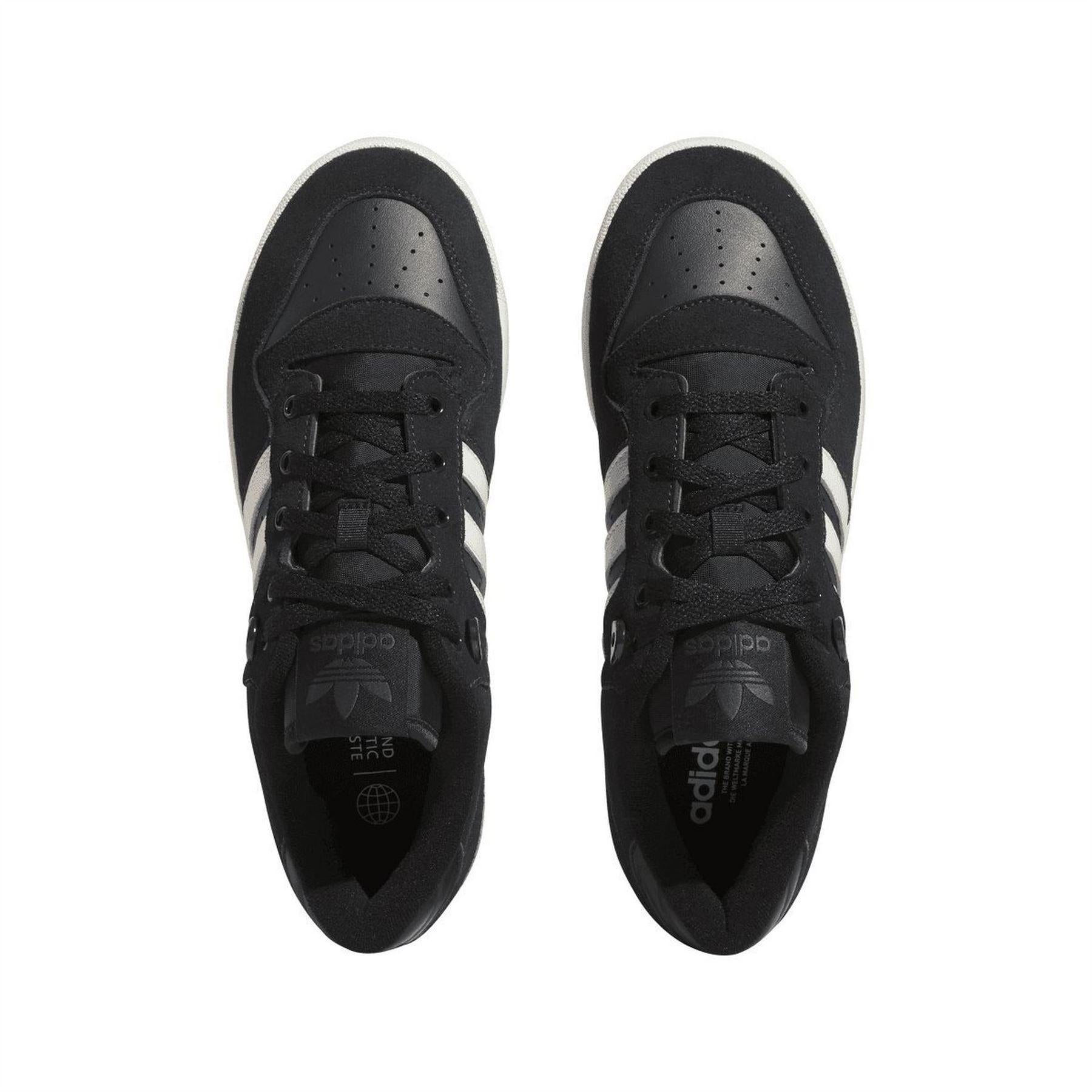 Black-Grey-White - Lifestyle - Adidas Mens Rivalry Leather Flat Trainers