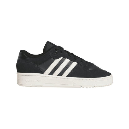 Black-Grey-White - Front - Adidas Mens Rivalry Leather Flat Trainers